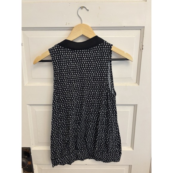 Anthropologie Deletta Linden Sleeveless Dotted Top Tie Neck‎ Women's M - Picture 5 of 6